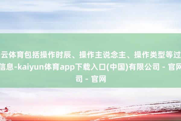 开云体育包括操作时辰、操作主说念主、操作类型等过错信息-kaiyun体育app下载入口(中国)有限公司 - 官网