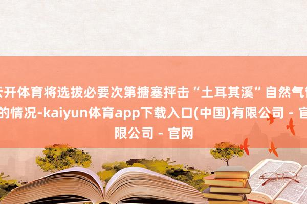 云开体育将选拔必要次第搪塞抨击“土耳其溪”自然气管谈的情况-kaiyun体育app下载入口(中国)有限公司 - 官网
