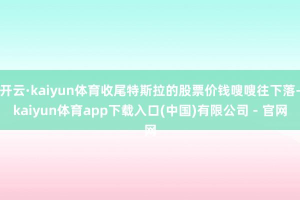 开云·kaiyun体育收尾特斯拉的股票价钱嗖嗖往下落-kaiyun体育app下载入口(中国)有限公司 - 官网