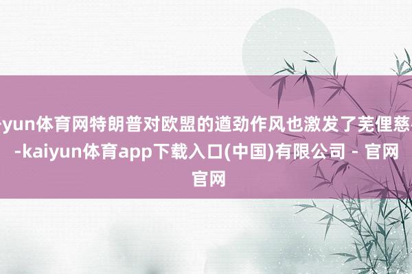 开yun体育网特朗普对欧盟的遒劲作风也激发了芜俚慈祥-kaiyun体育app下载入口(中国)有限公司 - 官网