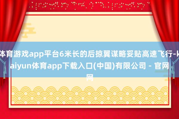 体育游戏app平台6米长的后掠翼谋略妥贴高速飞行-kaiyun体育app下载入口(中国)有限公司 - 官网
