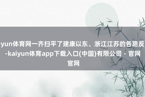 开yun体育网一齐扫平了建康以东、浙江江苏的各路反王-kaiyun体育app下载入口(中国)有限公司 - 官网