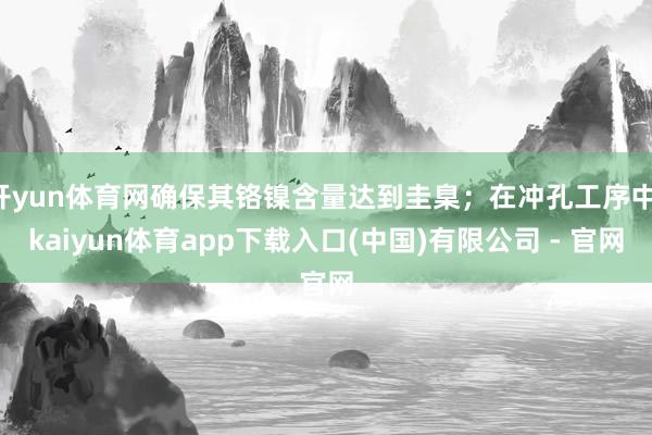 开yun体育网确保其铬镍含量达到圭臬；在冲孔工序中-kaiyun体育app下载入口(中国)有限公司 - 官网
